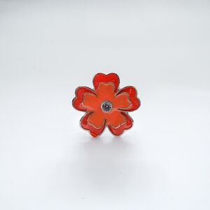 Orange Flower Statement Ring